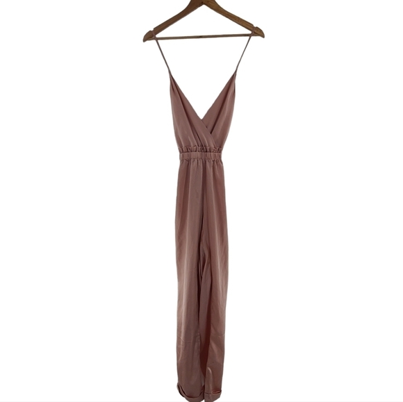 Main Strip Satin Jumpsuit Rose gold Large - Picture 2 of 7